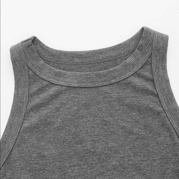Grey Ribbed Tank Top Sz S New - Picture 12 of 15